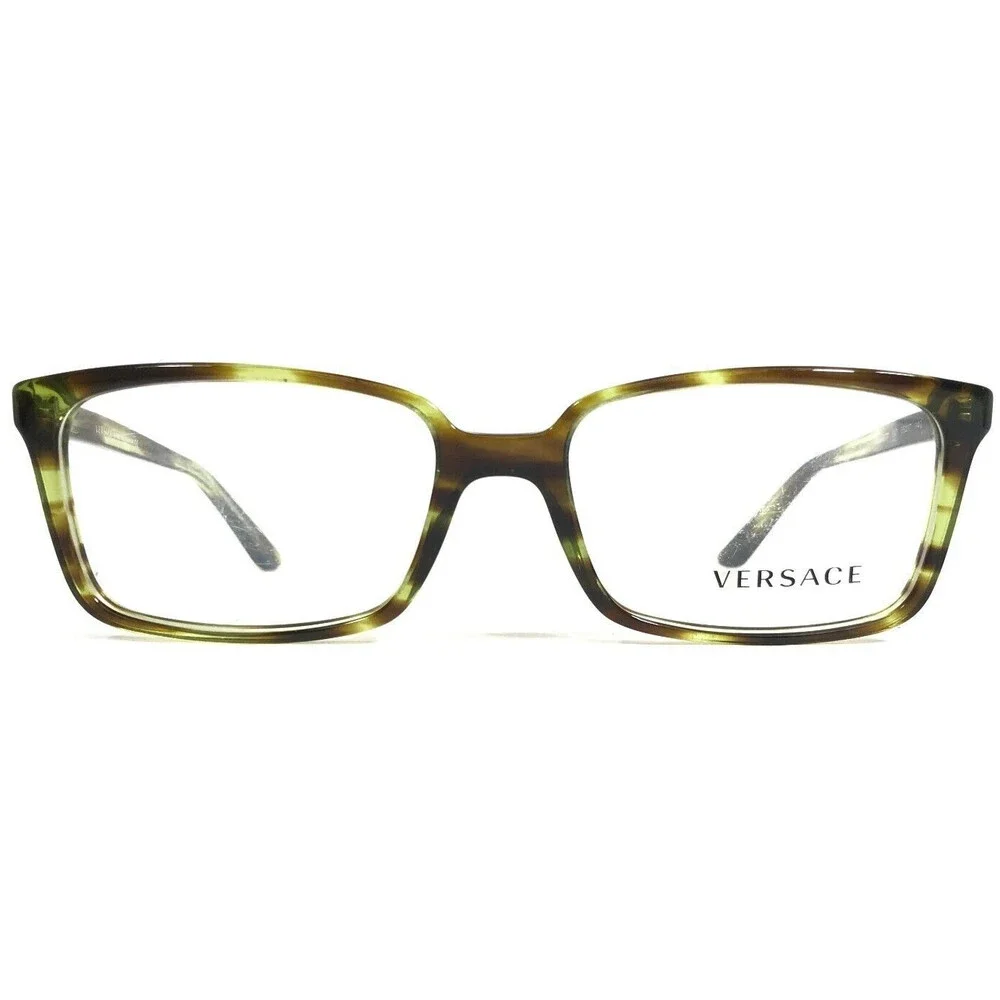 Versace Eyeglasses Frames MOD.3174 5047 Brown Green Tortoise Silver 55-17-140